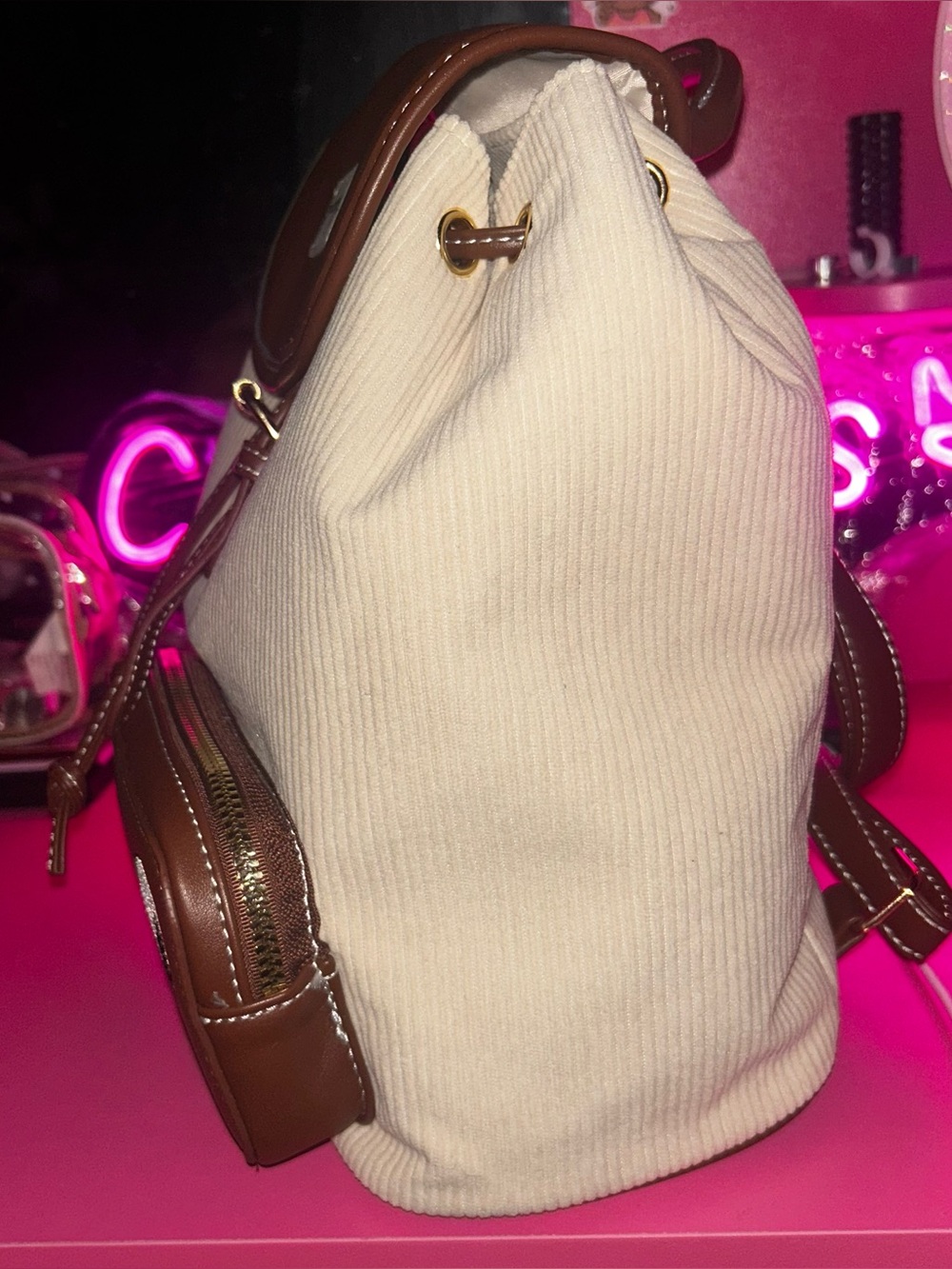 Peanuts Snoopy & Woodstock corduroy   Backpack New - Picture 14 of 16